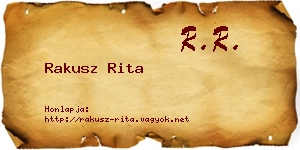 Rakusz Rita névjegykártya